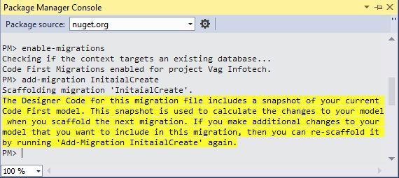 Package Manager Console in MVC